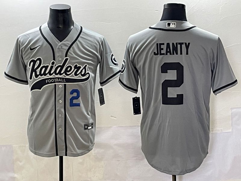 Men 2025 Oakland Raiders #2 Jeanty Grey Joint Name Nike Limited NFL Jersey style 13->oakland raiders->NFL Jersey